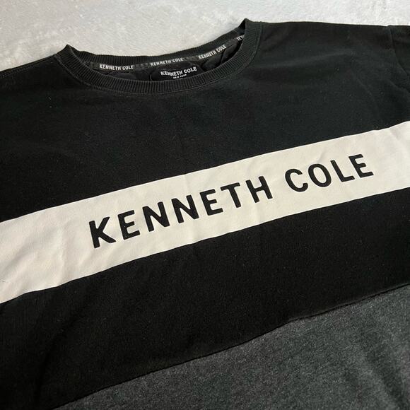 Kenneth Cole Black & Gray Logo Sweatshirt Crew neck Size XL - Picture 3 of 7